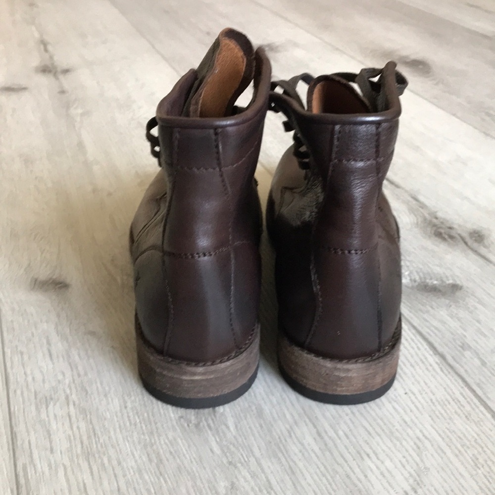Frye Boot Tyler Lace Up Brown Leather Ankle Boot - Picture 4 of 6